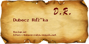 Dubecz Réka névjegykártya